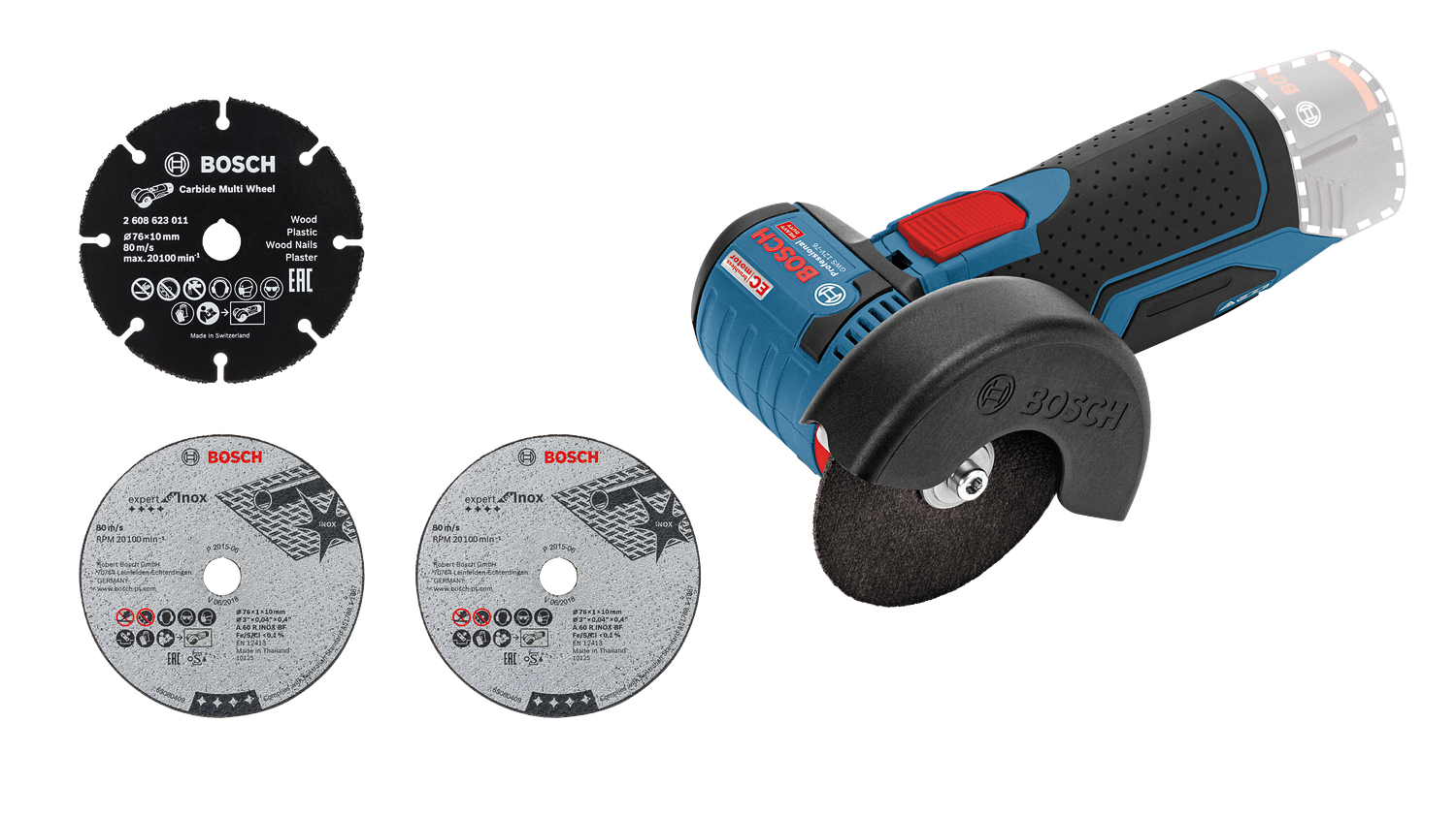 Bosch Professional GWS 12V-76 (Solo) Akülü Taşlama Makinesi (76mm)