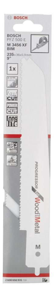 Bosch - Progressor Serisi PFZ 500 E Uyumlu Ahşap ve Metal için Panter Testere Bıçağı M 3456 XF 1'li