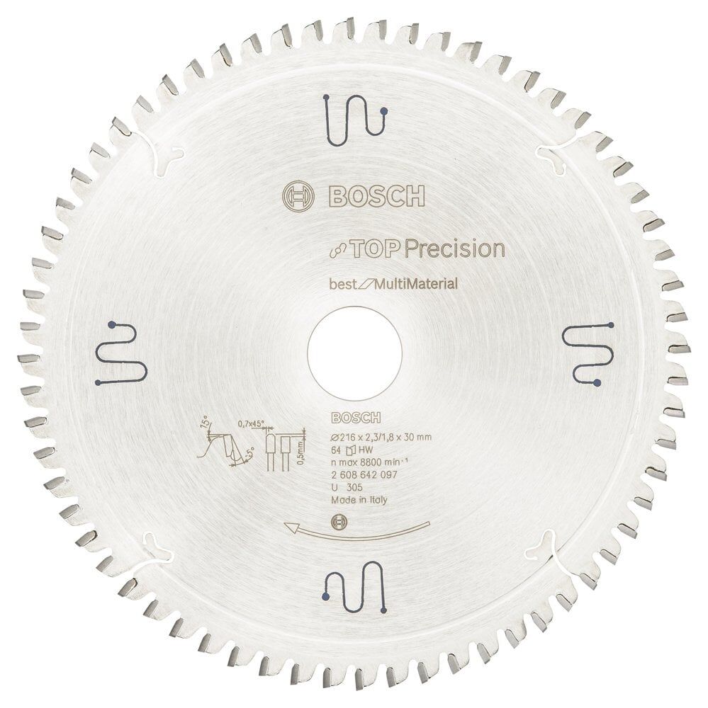 Bosch - Best Serisi Hassas Kesim Çoklu Malzeme için Daire Testere Bıçağı 216*30 mm 64 Diş