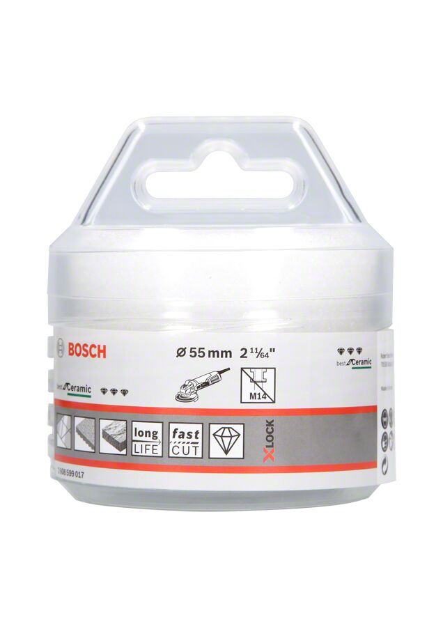 Bosch - X-LOCK - Best Serisi, Taşlama İçin Seramik Kuru Elmas Delici 55*35 mm