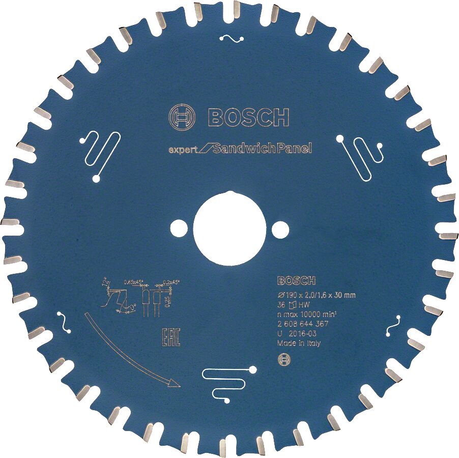 Bosch - Expert Serisi Sandviç Panel için Daire Testere Bıçağı 190*30 mm 36 Diş