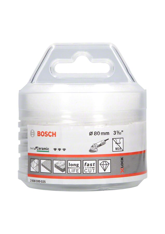 Bosch - X-LOCK - Best Serisi, Taşlama İçin Seramik Kuru Elmas Delici 80*35 mm