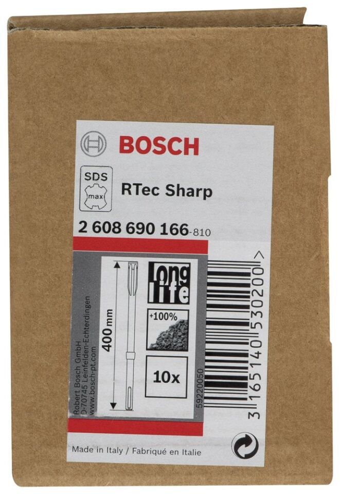 Bosch - Rtec Serisi, SDS-Max Şaftlı Yassı Keski 400*25 mm 10'lu