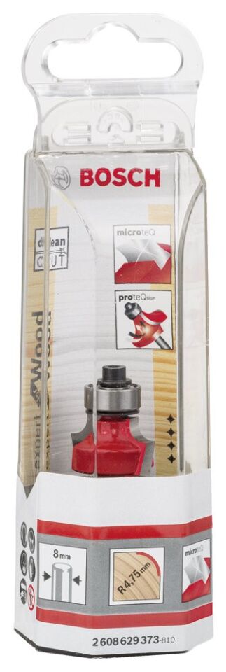 Bosch - Expert Serisi Ahşap İçin Çift Oluklu, Sert Metal Bilye Yataklı Yuvarlama Frezesi 8*4,75*55mm