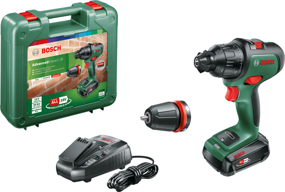 Bosch AdvancedImpact 18 Tek Akülü Darbeli Delme Vidalama Makinesi 18V  (1 x 2,5 Ah) + Şarj Cihazı AL 1830 CV