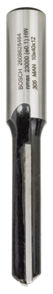 Bosch - Standard Seri Ahşap İçin Çift Oluklu, Sert Metal Ekstra Uzun Düz Freze Ucu 12*10*81mm