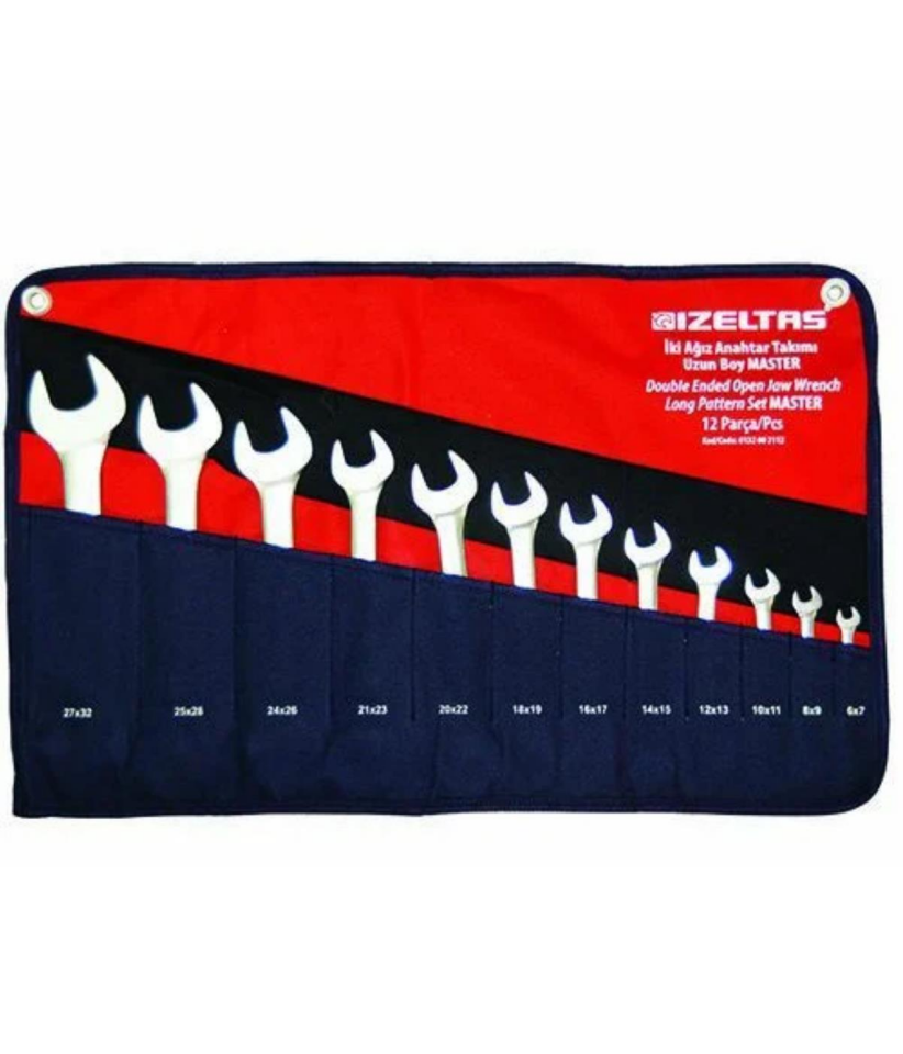 İzeltaş Çatal İki Ağız Anahtar Takımı Uzun Boy Master  12'Li
