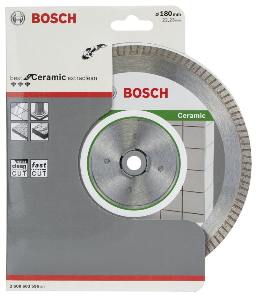 Bosch - Best Serisi Seramik İçin, Extra Temiz Kesim Turbo Segman  Elmas Kesme Diski 180 mm