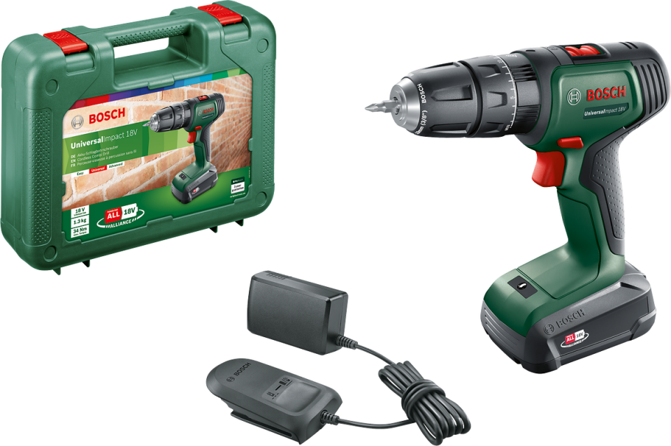 Bosch UniversalImpact 18 Tek Akülü Darbeli Delme Vidalama Makinesi (1 x 1,5Ah)