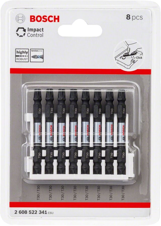 Bosch - Impact Control Serisi Çift Taraflı Vidalama Ucu 8'li T30 *65mm