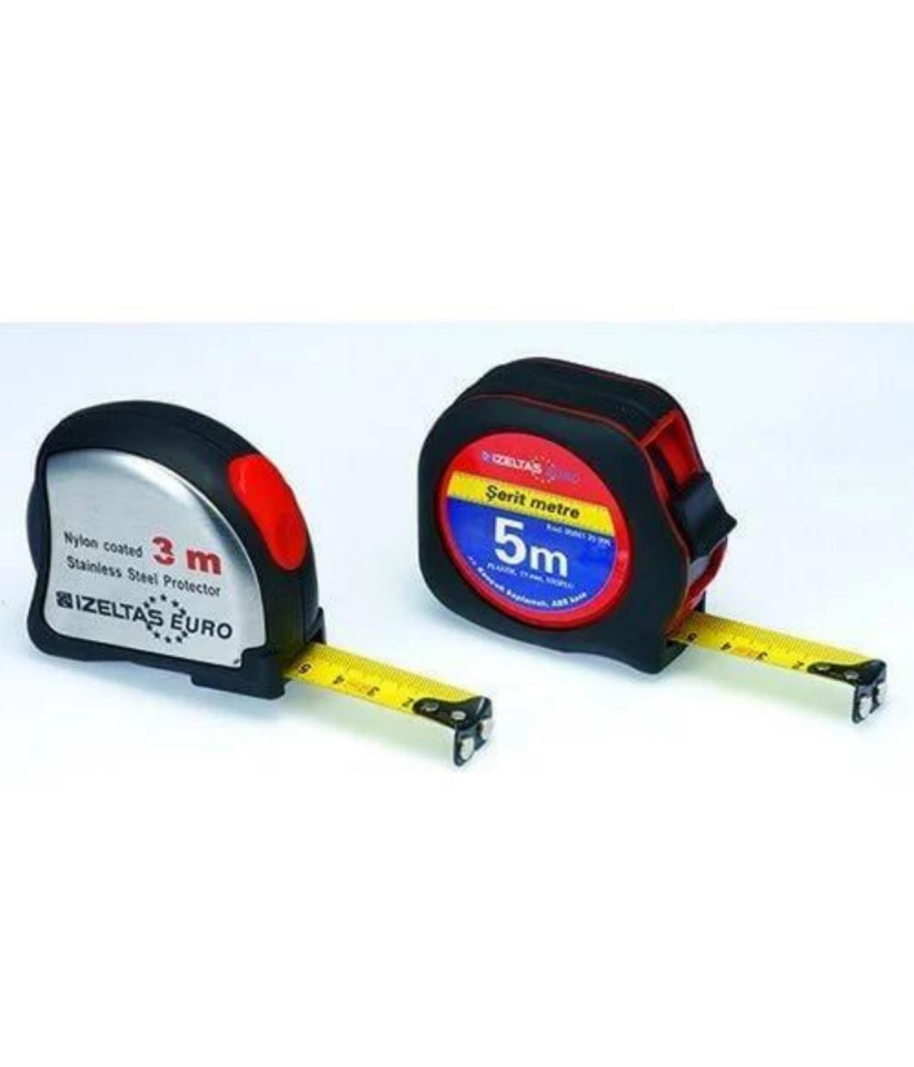 İzeltaş Crom Stoplu Şerit Metre 3 M