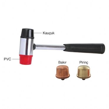 Değiştirilebilir Kafalı Metal Saplı Çekiç Seti KIT/HMR/SF/4ST