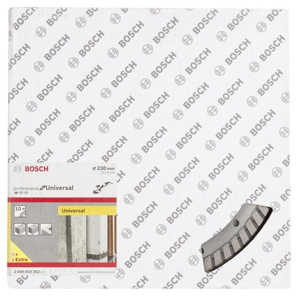 Bosch - Standard Seri Genel Yapı Malzemeleri İçin Turbo Segmanlı 9+1 Elmas Kesme Diski Set 230 mm