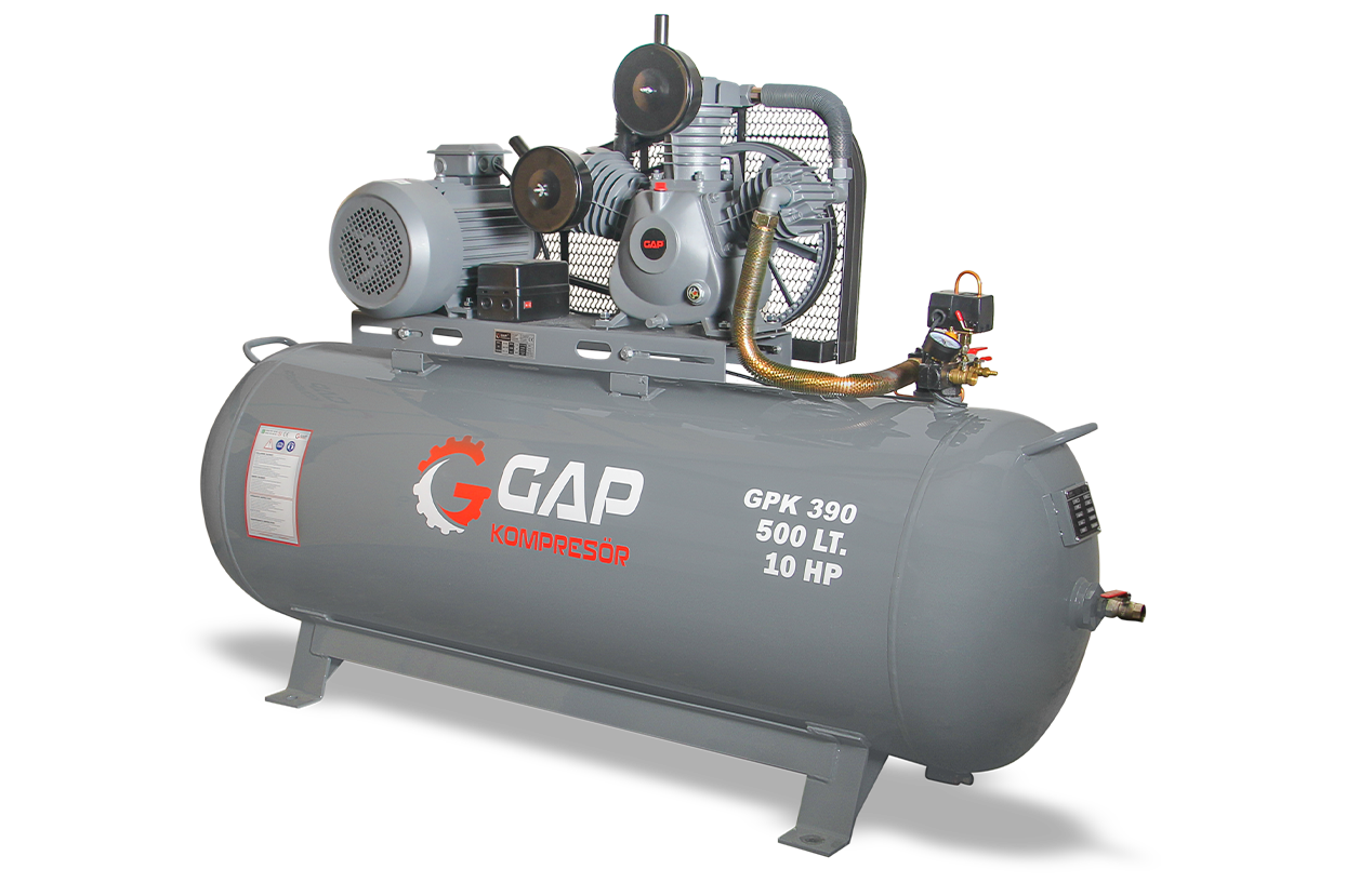 GAP 500 Lt 3 Kafa 12 Bar 10 Hp Pistonlu Hava Kompresörü
