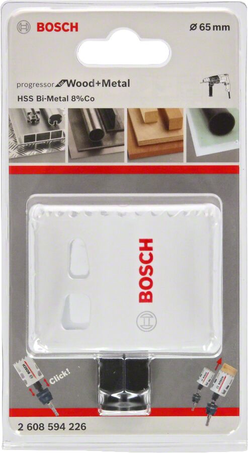 Bosch - Yeni Progressor Serisi Ahşap ve Metal için Delik Açma Testeresi (Panç) 65 mm