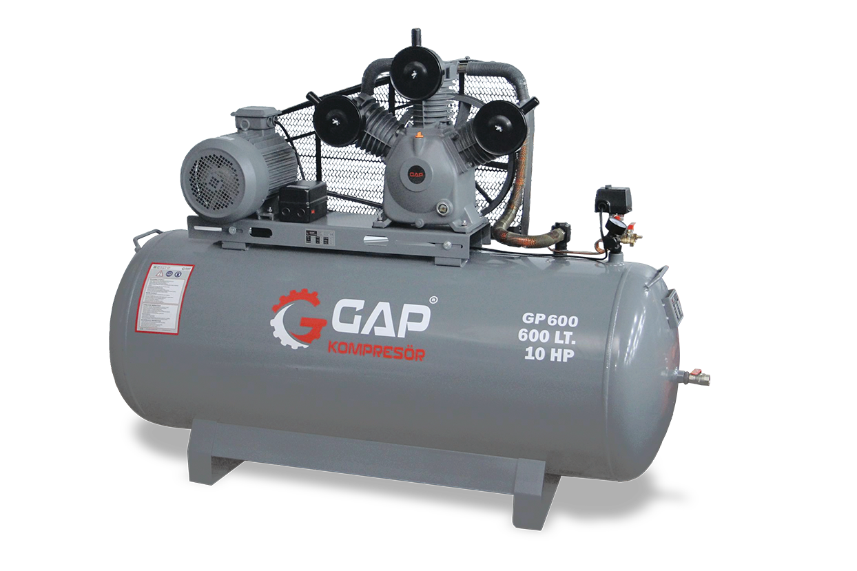 GAP 600 Lt 3 Kafa 8 Bar 10 Hp Pistonlu Hava Kompresör