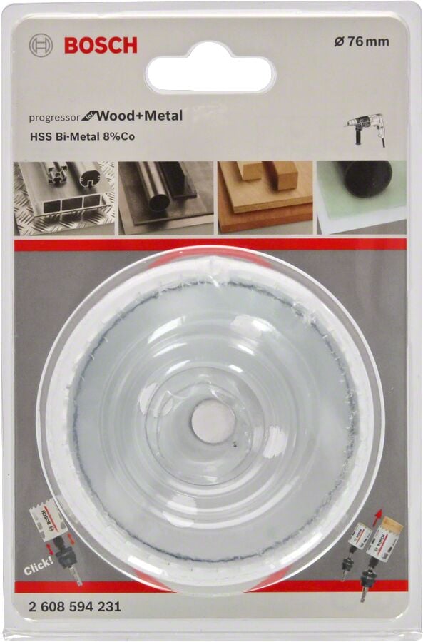 Bosch - Yeni Progressor Serisi Ahşap ve Metal için Delik Açma Testeresi (Panç) 76 mm