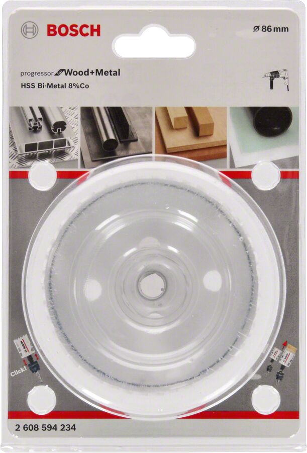 Bosch - Yeni Progressor Serisi Ahşap ve Metal için Delik Açma Testeresi (Panç) 86 mm