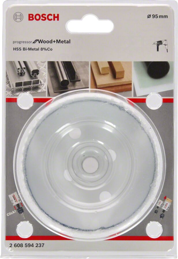 Bosch - Yeni Progressor Serisi Ahşap ve Metal için Delik Açma Testeresi (Panç) 95 mm