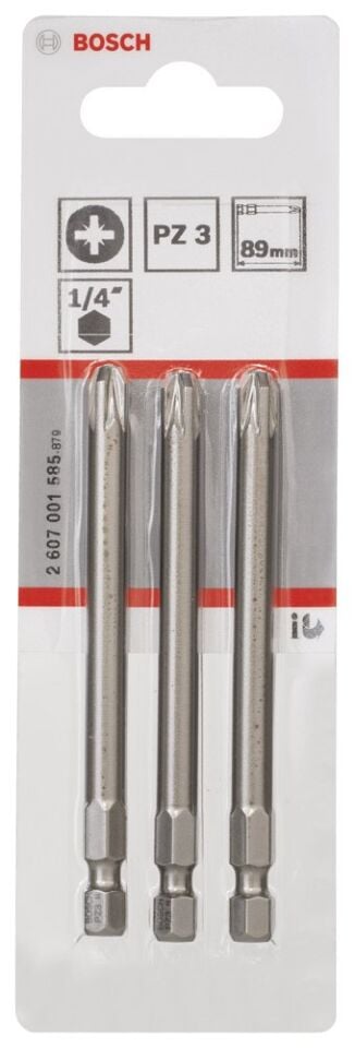 Bosch - Extra Hard Serisi Vidalama Ucu PZ 3*89 mm 3'lü