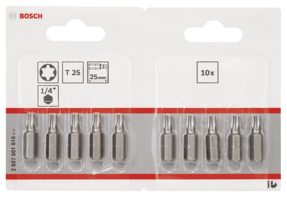 Bosch - Extra Hard Serisi Vidalama Ucu T25*25 mm 10'lu