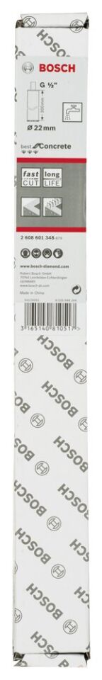 Bosch - Best Serisi Beton İçin 1/2'' Girişli Elmas Sulu Karot Ucu 22 mm