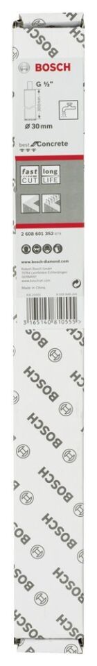 Bosch - Best Serisi Beton İçin 1/2'' Girişli Elmas Sulu Karot Ucu 30 mm