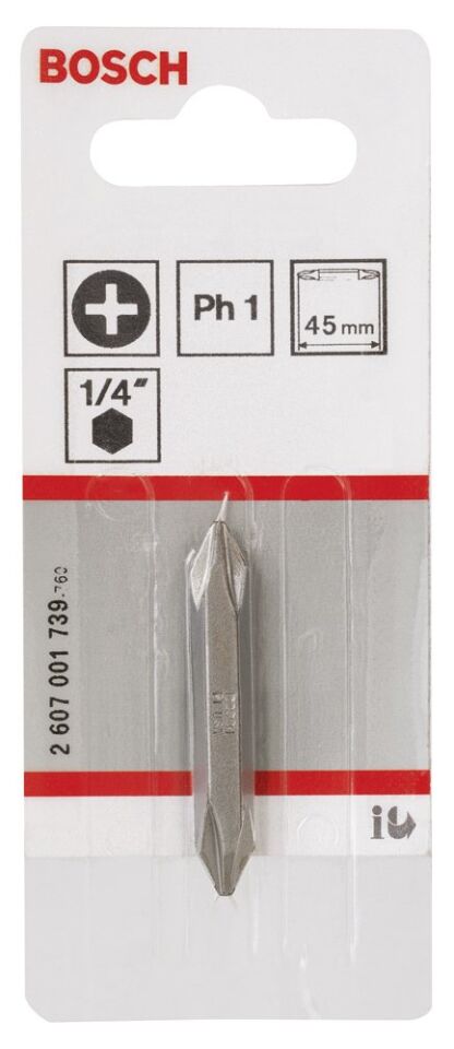 Bosch - Çift Taraflı Vidalama ucu PH1xPH1*45 mm 1'li