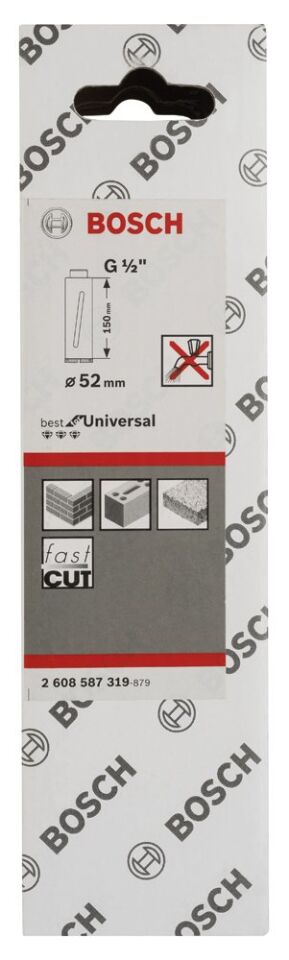 Bosch - Best Serisi G 1/2'' Girişli Kuru Karot Ucu 52*150 mm