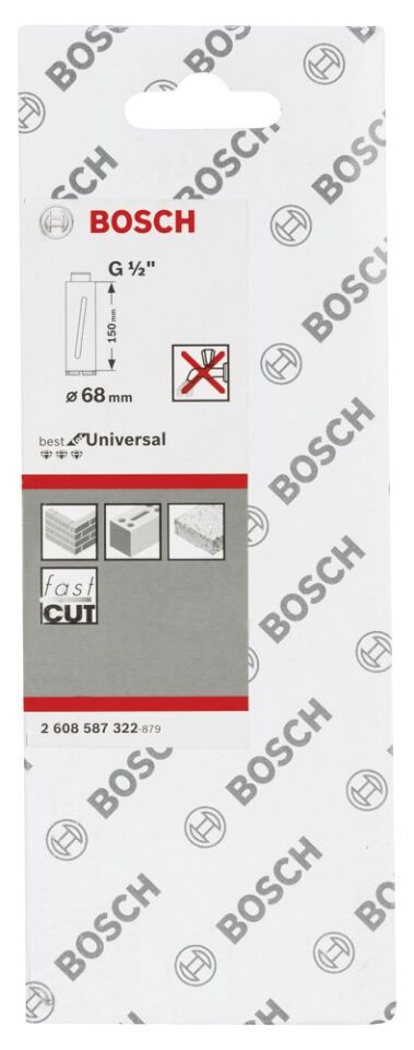 Bosch - Best Serisi G 1/2'' Girişli Kuru Karot Ucu 68*150 mm