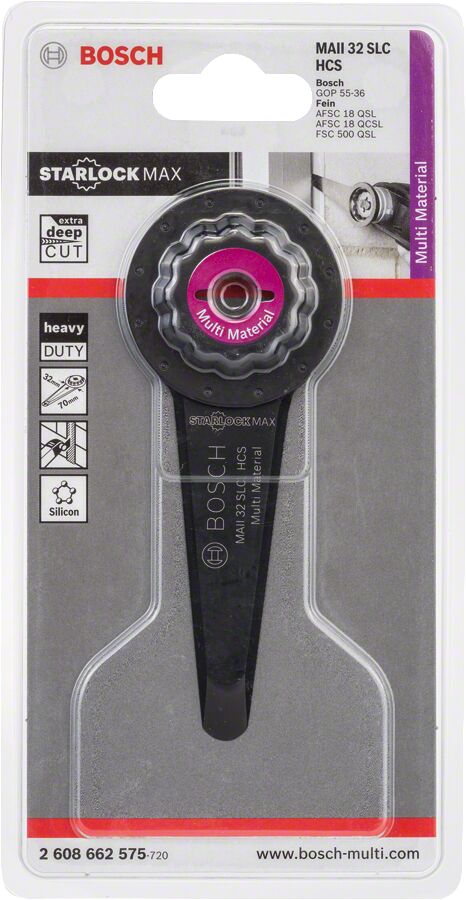 Bosch - Starlock Max - MAll 32 SLC - HCS Üniversal Derz ve Macun Kesici Uzun Testere Bıçağı 1'li