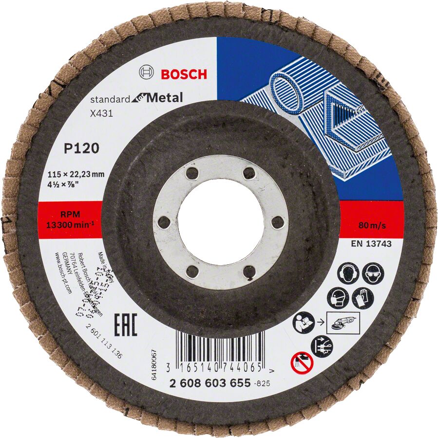 Bosch - 115 mm 120 Kum Standard Seri AlOX Flap Disk