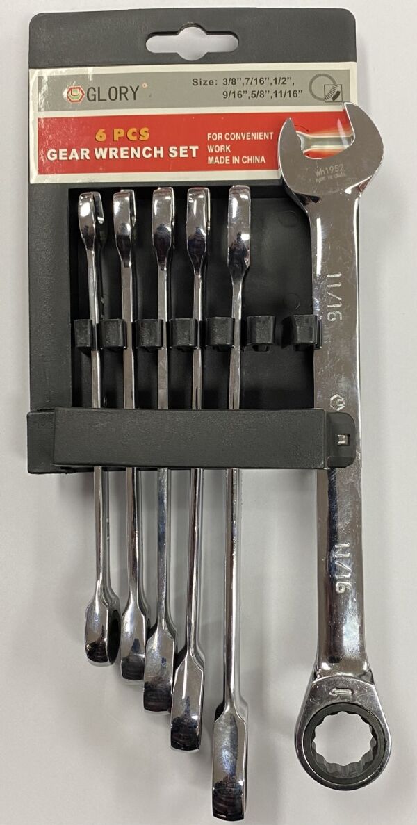 Cırcırlı Kombine Anahtar Takımı İnç. 3/8''-11/16'' - 6`lı