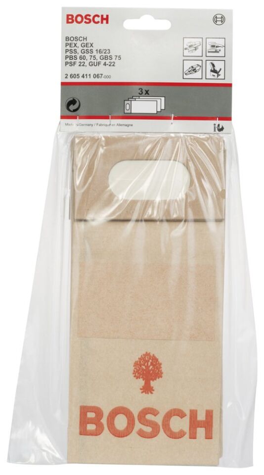 Bosch - Kağıt Toz Torbası (Tek Kullanımlık) 3lü