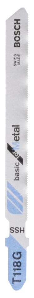 Bosch - Ekonomik Seri Metal İçin T 118 G Dekupaj Testeresi Bıçağı - 5'Li Paket