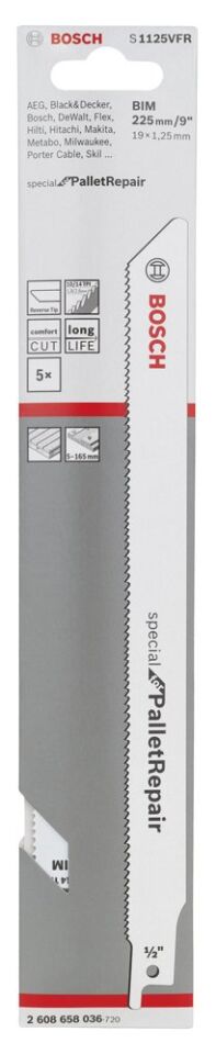 Bosch - Special for Serisi Palet Tamiri için Panter Testere Bıçağı S 1125 VFR 5'li