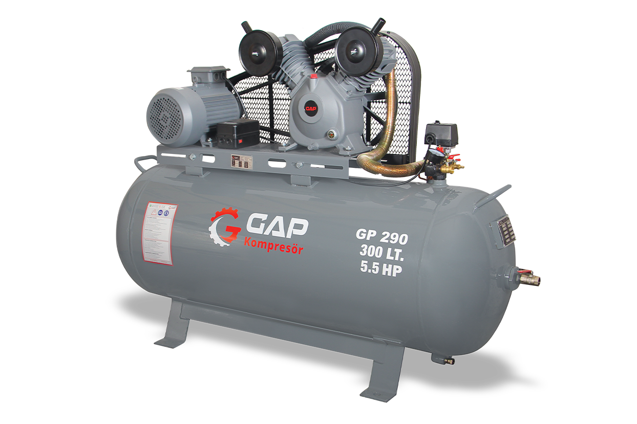 GAP 300 Lt 2 Kafa 8 Bar 5.5 Hp Pistonlu Hava Kompresörü