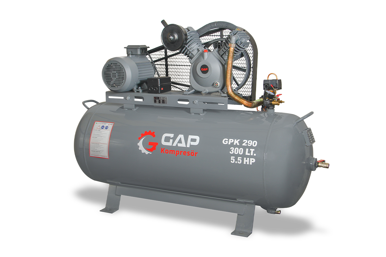 GAP 300 Lt 2 Kafa 12 Bar 5.5 Hp Pistonlu Hava Kompresörü