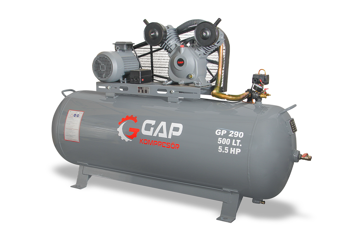 GAP 500 Lt 2 Kafa 8 Bar 5.5 Hp Pistonlu Hava Kompresörü